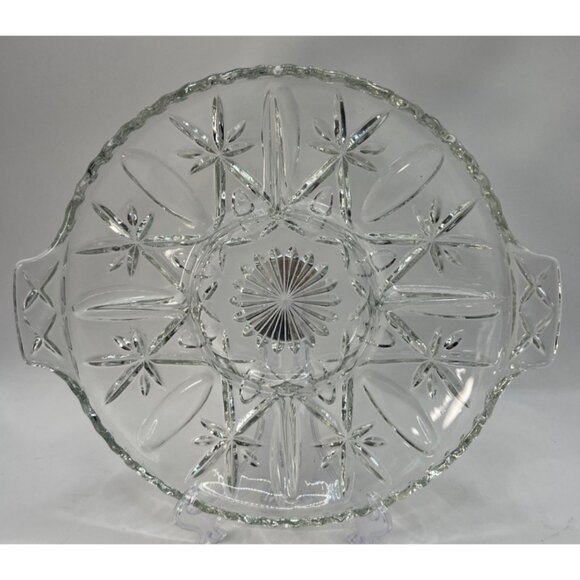 Vtg Anchor Hocking Divided Platter W/ Handles - Picture 7 of 7